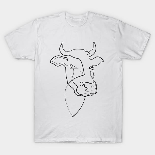 COW lineart T-Shirt by launakey